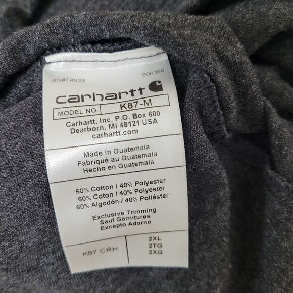 Carhartt Men's T Gray Loose Fit Cotton/Poly Blended Short Sleeve Pocket Tee - Picture 7 of 7